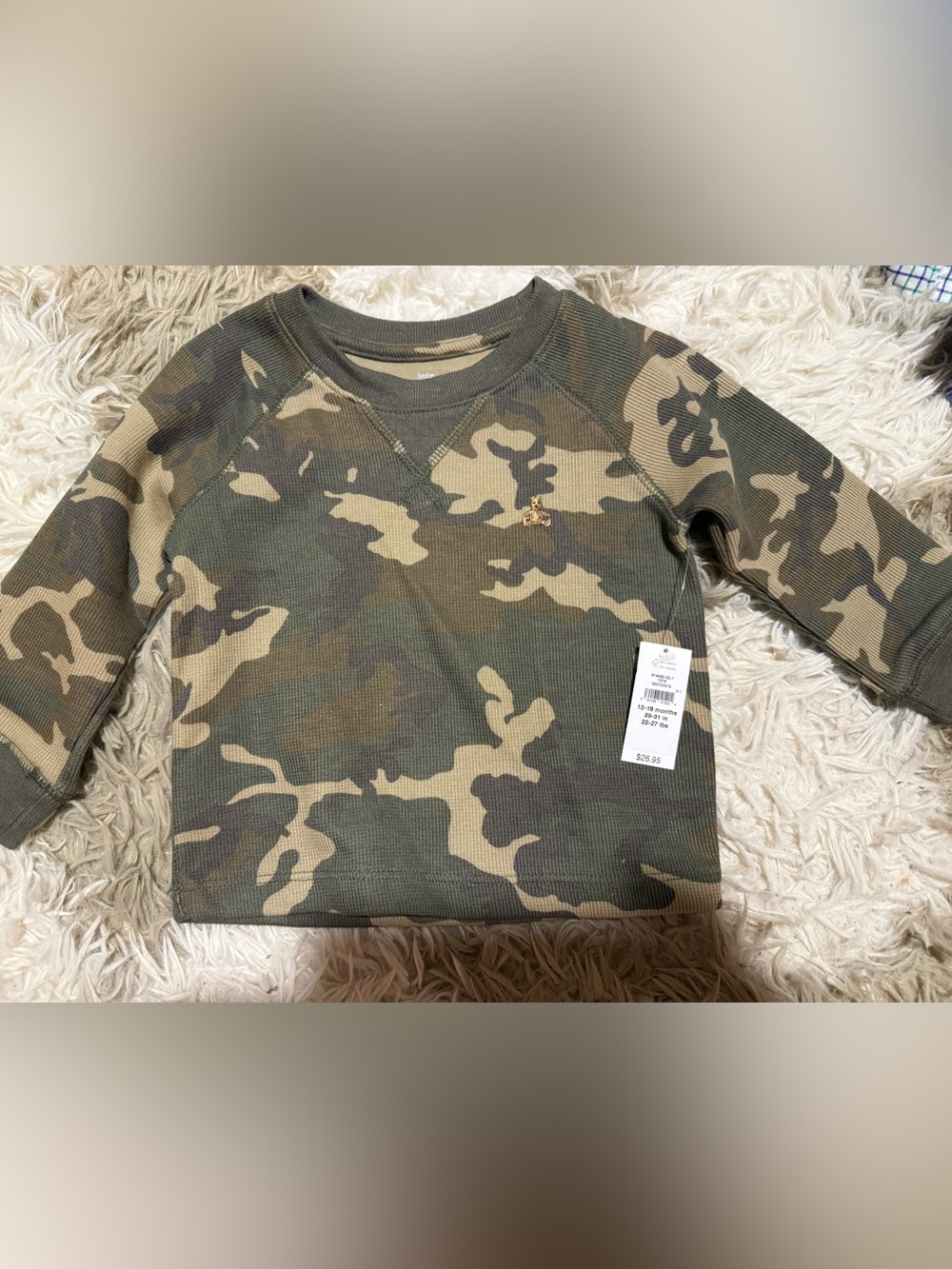 GAP Kids Camo Long Sleeve Top - Olive Green & Tan